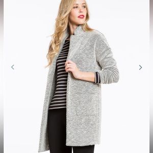 Marine Layer Birdseye Coat in Black/White contrast